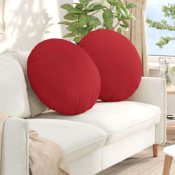 Coussins De Siège 2 Pcs Rouge Ø80 X 29 Cm Tissu Vidaxl