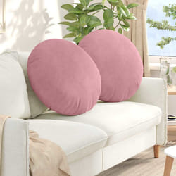 Coussins De Siège 2 Pcs Rose Ø 80 X 29 Cm Velours Vidaxl