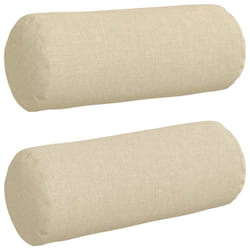 Coussins D'Accent 2 Pcs Crème Ø 15 X 40 Cm Tissu Vidaxl