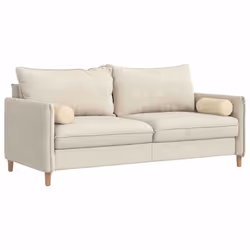 Coussins D'Accent 2 Pcs Crème Ø 15 X 40 Cm Tissu Vidaxl - Vue supplémentaire 2