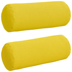 Coussins D'Accent 2 Pcs Jaune Clair Ø 15 X 40 Cm Tissu Vidaxl