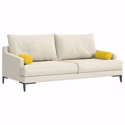 Coussins D'Accent 2 Pcs Jaune Clair Ø 15 X 40 Cm Tissu Vidaxl - Vue supplémentaire 2