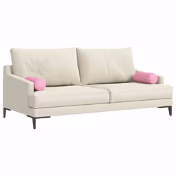 Coussins D'Accent 2 Pcs Rose Ø 15 X 40 Cm Tissu Vidaxl - Vue supplémentaire 2