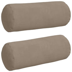 Coussins D'Accent 2 Pcs Taupe Ø 15 X 40 Cm Tissu En Microfibre Vidaxl