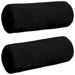 Coussins D'Accent 2 Pcs Noir Ø 15 X 40 Cm Tissu En Microfibre Vidaxl