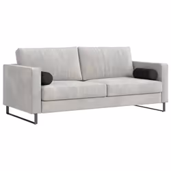 Coussins D'Accent 2 Pcs Noir Ø 15 X 40 Cm Tissu En Microfibre Vidaxl - Vue supplémentaire 2