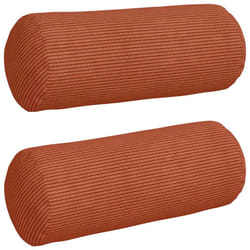 Coussins D'Accent 2 Pcs Rouge Orange Ø 15 X 40 Cm Vidaxl