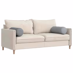 Coussins D'Accent 2 Pcs Gris Clair Ø 25 X 70 Cm Tissu Vidaxl - Vue supplémentaire 2