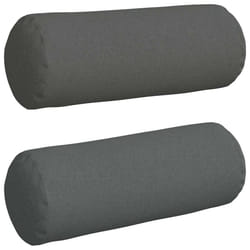 Coussins D'Accent 2 Pcs Gris Foncé Ø 25 X 70 Cm Tissu Vidaxl