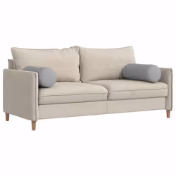 Coussins D'Accent 2 Pcs Gris Nuage Ø 25 X 70 Cm Tissu Vidaxl - Vue supplémentaire 2