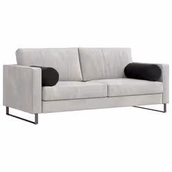 Coussins D'Accent 2 Pcs Noir Ø 25 X 70 Cm Vidaxl - Vue supplémentaire 2