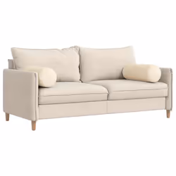 Coussins D'Accent 2 Pcs Crème Ø 25 X 70 Cm Vidaxl - Vue supplémentaire 2