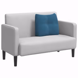 Coussin De Dos Bleu 60 X 24 X 50 Cm Velours Vidaxl - Vue supplémentaire 2