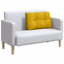 Coussin De Dos Jaune 80 X 24 X 50 Cm Velours Vidaxl - Vue supplémentaire 2