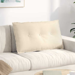 Coussin De Dos Crème 80 X 50 Cm Tissu En Velours Côtelé Vidaxl