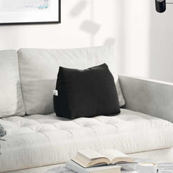 Coussin De Dos Noir 45 X 20 X 35 Cm Tissu En Velours Côtelé Vidaxl