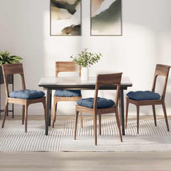 Coussins De Siège 4 Pcs Bleu 45 X 45 Cm Tissu En Velours Côtelé Vidaxl