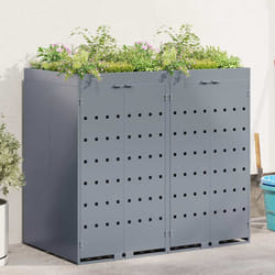 Rangement De Poubelle À Roulettes Pour 2 Poubelles Gris Clair Vidaxl