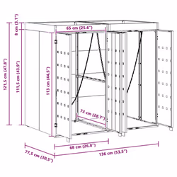 Rangement De Poubelle À Roulettes Pour 2 Poubelles Gris Clair Vidaxl - Vue supplémentaire 2