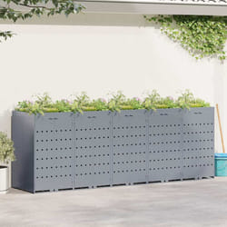 Rangement De Poubelle À Roulettes Pour 5 Poubelles Gris Clair Vidaxl