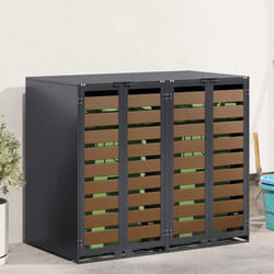Rangement De Poubelle À Roulettes Pour 3 Poubelles Anthracite Vidaxl