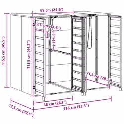 Rangement De Poubelle À Roulettes Pour 3 Poubelles Anthracite Vidaxl - Vue supplémentaire 2