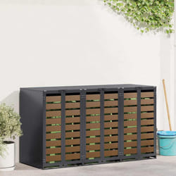 Rangement De Poubelle À Roulettes Pour 3 Poubelles Anthracite Vidaxl