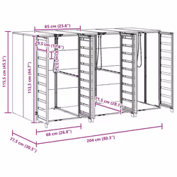 Rangement De Poubelle À Roulettes Pour 3 Poubelles Anthracite Vidaxl - Vue supplémentaire 2