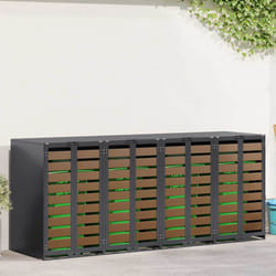 Rangement De Poubelle À Roulettes Pour 3 Poubelles Anthracite Vidaxl