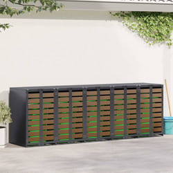 Rangement De Poubelle À Roulettes Pour 3 Poubelles Anthracite Vidaxl