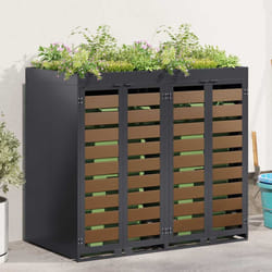 Rangement De Poubelle À Roulettes Pour 3 Poubelles Anthracite Vidaxl