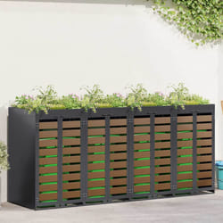 Rangement De Poubelle À Roulettes Pour 3 Poubelles Anthracite Vidaxl