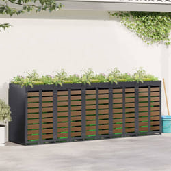Rangement De Poubelle À Roulettes Pour 3 Poubelles Anthracite Vidaxl
