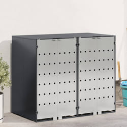 Rangement De Poubelle À Roulettes Pour 3 Poubelles Anthracite Vidaxl