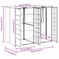 Rangement De Poubelle À Roulettes Pour 3 Poubelles Anthracite Vidaxl - Vue supplémentaire 2