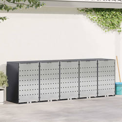 Rangement De Poubelle À Roulettes Pour 3 Poubelles Anthracite Vidaxl