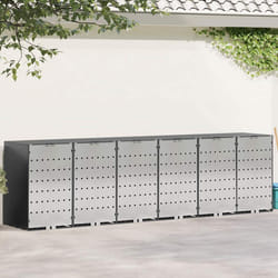 Rangement De Poubelle À Roulettes Pour 3 Poubelles Anthracite Vidaxl