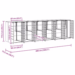 Rangement De Poubelle À Roulettes Pour 3 Poubelles Anthracite Vidaxl - Vue supplémentaire 2