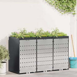 Rangement De Poubelle À Roulettes Pour 3 Poubelles Anthracite Vidaxl