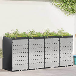 Rangement De Poubelle À Roulettes Pour 3 Poubelles Anthracite Vidaxl