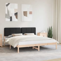 Cadre De Lit Avec Tête De Lit Rembourrée Noir 180 X 200 Cm Vidaxl