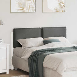 Tête De Lit Capitonnée Blanc Et Gris Clair 140 Cm Pin Massif Vidaxl