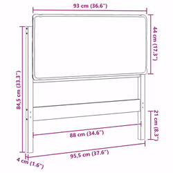 Tête De Lit Capitonnée Gris Naturel Et Foncé 90 Cm Pin Massif Vidaxl - Vue supplémentaire 2