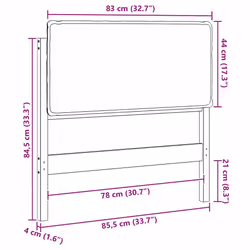 Tête De Lit Capitonnée Gris Naturel Et Foncé 80 Cm Pin Massif Vidaxl - Vue supplémentaire 2