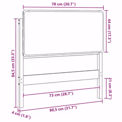 Tête De Lit Capitonnée Gris Naturel Et Foncé 75 Cm Pin Massif Vidaxl - Vue supplémentaire 2