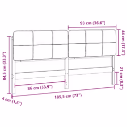Tête De Lit Capitonnée Brun Et Gris Foncé 180 Cm Pin Massif Vidaxl - Vue supplémentaire 2