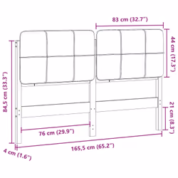 Tête De Lit Capitonnée Marron Et Taupe 160 Cm Pin Massif Vidaxl - Vue supplémentaire 2