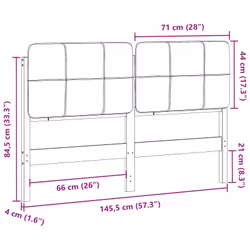 Tête De Lit Capitonnée Marron Et Taupe 140 Cm Pin Massif Vidaxl - Vue supplémentaire 2