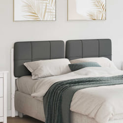 Tête De Lit Capitonnée Blanc Et Gris Clair 140 Cm Pin Massif Vidaxl