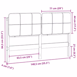 Tête De Lit Capitonnée Marron Et Taupe 135 Cm Pin Massif Vidaxl - Vue supplémentaire 2